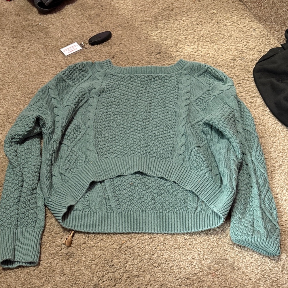 Wild Fable Teal Cable Knit Sweater
